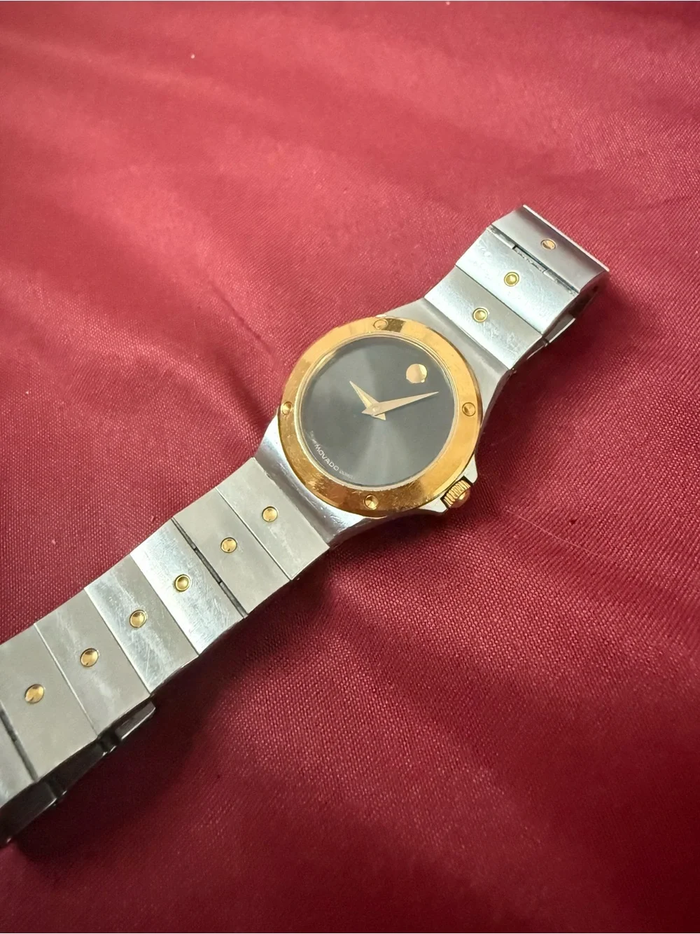 MOVADO limited edition,Two Tone Stainless Steel Watch w/ Gold Accents Black Dial